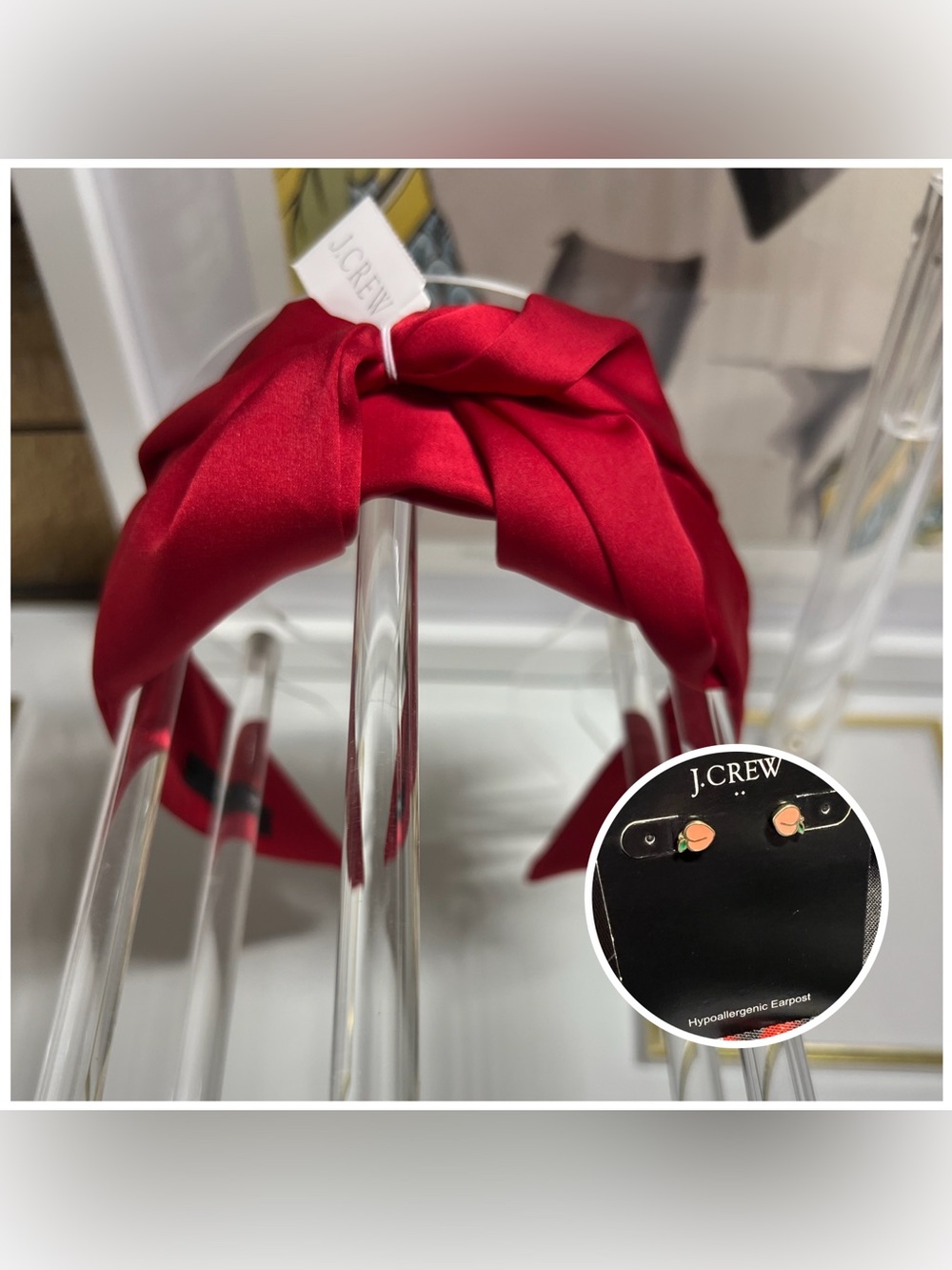 J.CREW Satin Knot Headband & Earrings